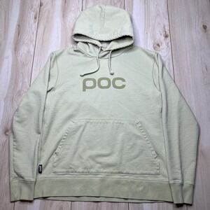 POC Green Logo Hoodie Sweater Womens Size Medium Pocket Pullover Drawstrings